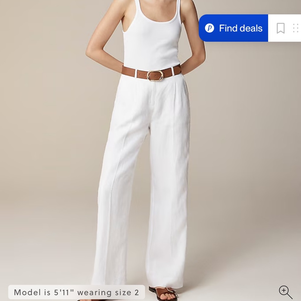 J Crew Cream Essential Wide Leg Pant